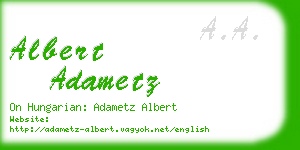 albert adametz business card
